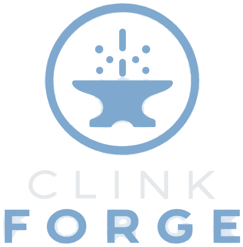 Clink Forge — anvil mark over the wordmark